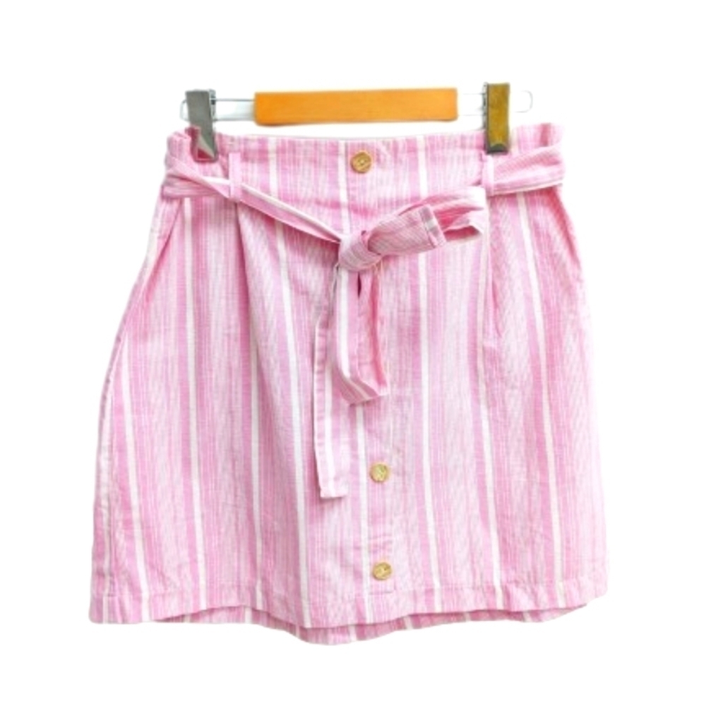 Must Have pink belted a-line mini skirt size L